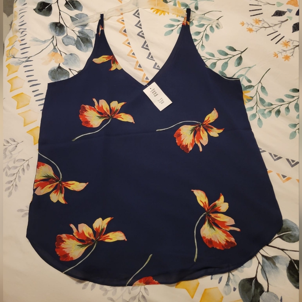 Brand New Ricki's Floral V-Neck Women's Blouse Size L